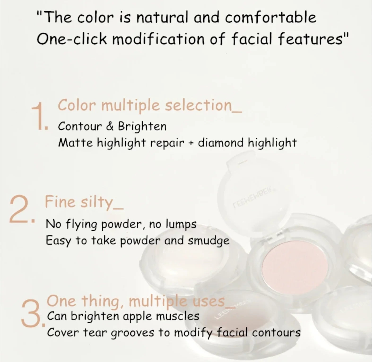 LEEMEMBER Mini Face Shadow Powder Multi-Purpose Highlighting Contour Powder Makeup Cosmetics Zpaxo