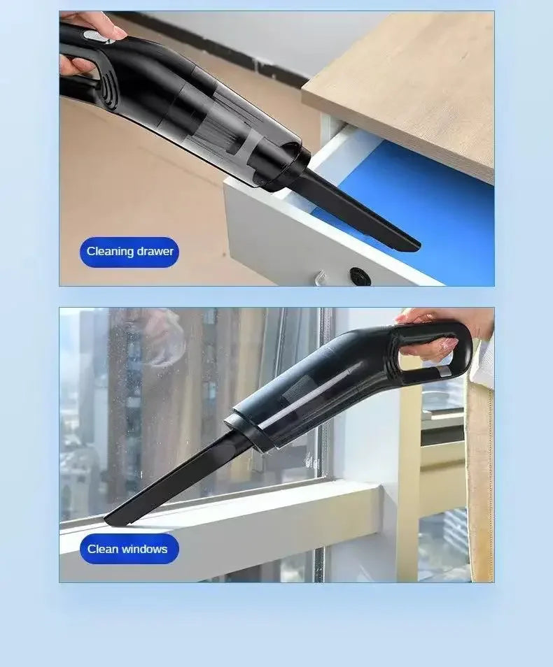 Portable Handheld Car Vacuum High Suction Wet Dry Cleaner for Auto Interior Household Water Absorption Lightweight Cordless Zpaxo