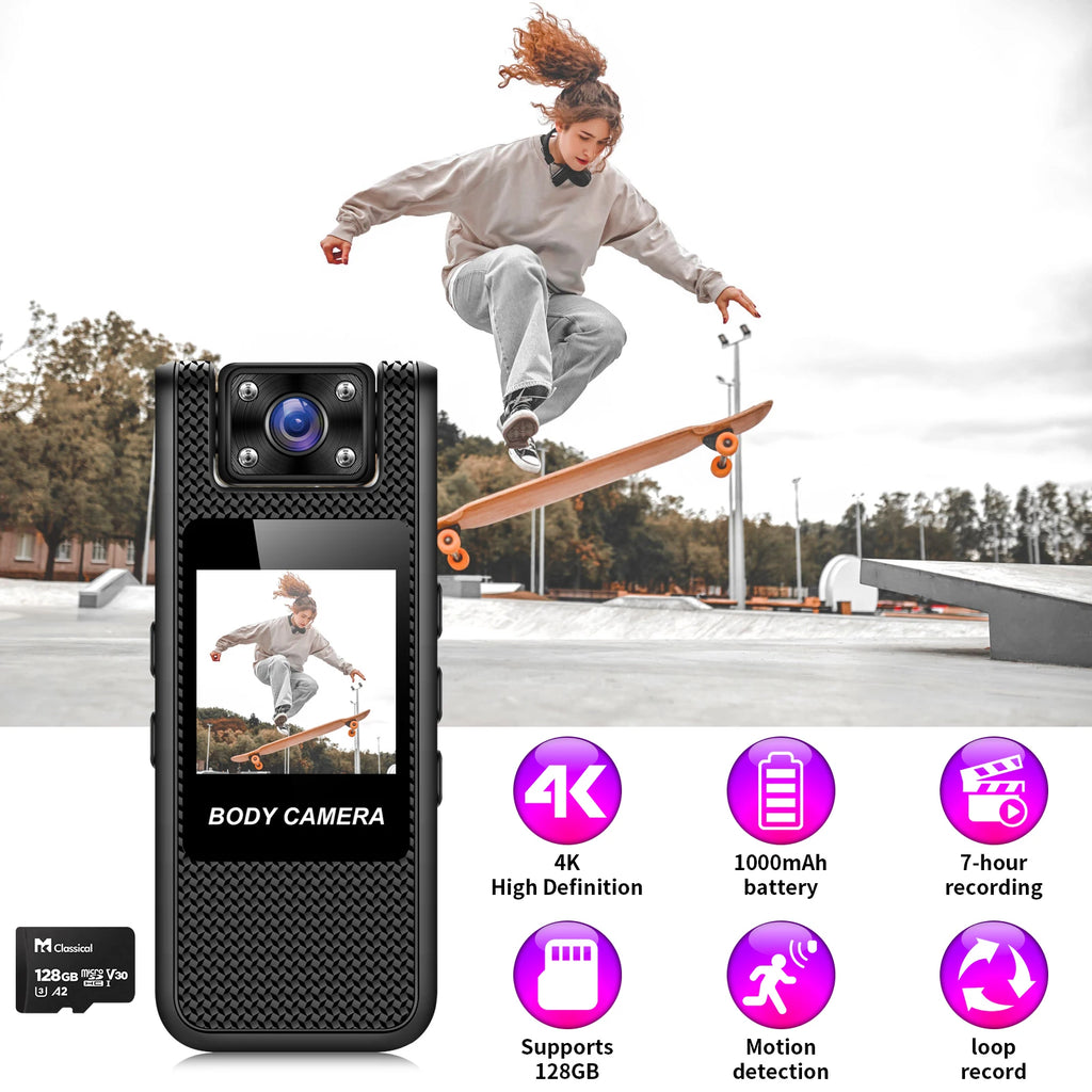 4K WiFi Mini Camera Ultra HD Portable Digital Video Recorder with Infrared Night Vision for Police BodyCam Sports DV And Riding Zpaxo