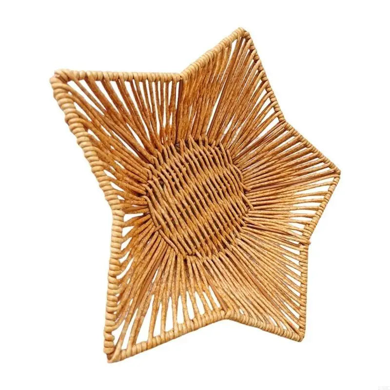 Woven Imitation Rattan Snacks Organiser Star Shaped Fruit Basket Home
