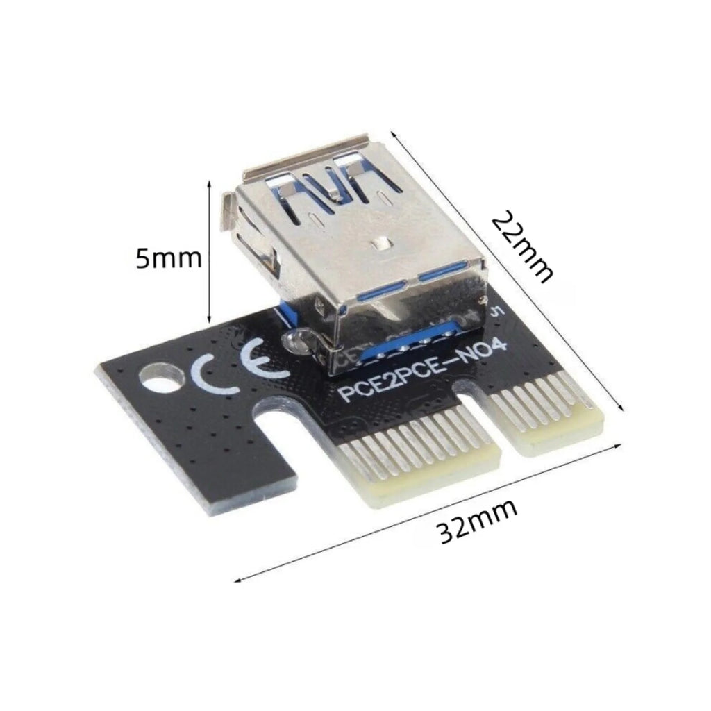 Riser Card USB PCI-E 1X 16X Graphics Extension Cable Adapter Mining
