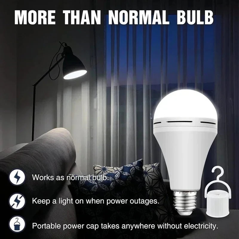 LED Rechargeable Camping Bulb – 7W–15W Portable Emergency Light