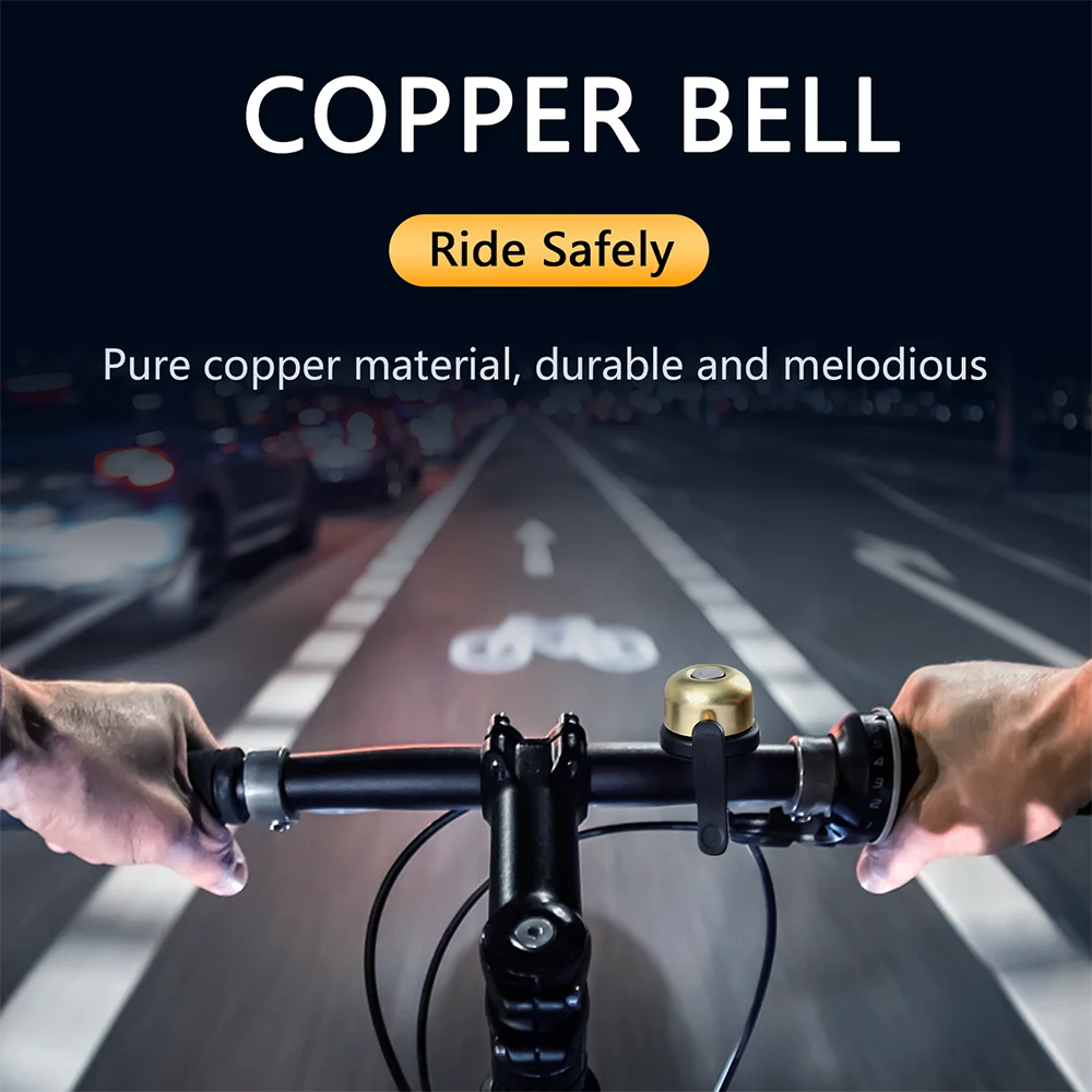 Bicycle Bell For AirTag Bike Mount GPS Tracker Waterproof Brass Holder Hides AirTag Under Bike Bell Anti-Theft Bike Accessories Zpaxo