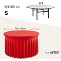 Table Cloth with Skirt 6ft/9ft Round Pleated Tablecloths Red Tableskirts Desk Cover Decorations for Christmas Baby Shower Zpaxo 6ft China Mainland