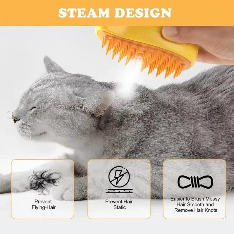Cat Steam Brush Steamy Dog Brush 3 in 1 Electric Spray Cat Hair Brushes for Massage Pet Grooming Comb Hair Removal Combs Zpaxo