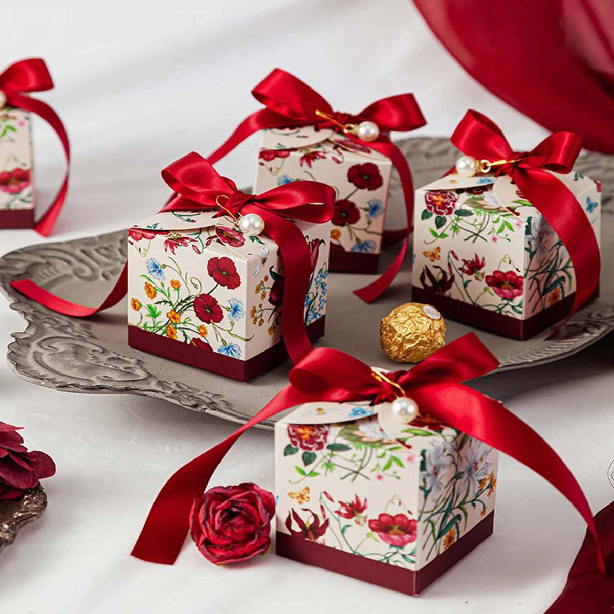 Deluxe Flower Candy Boxes 24/12 Pack – 2.75" Party Favor Boxes