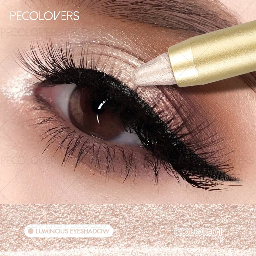 High-gloss Eyeshadow Stick Pearly Glitter Matte Finishes Long-lasting Zpaxo 01