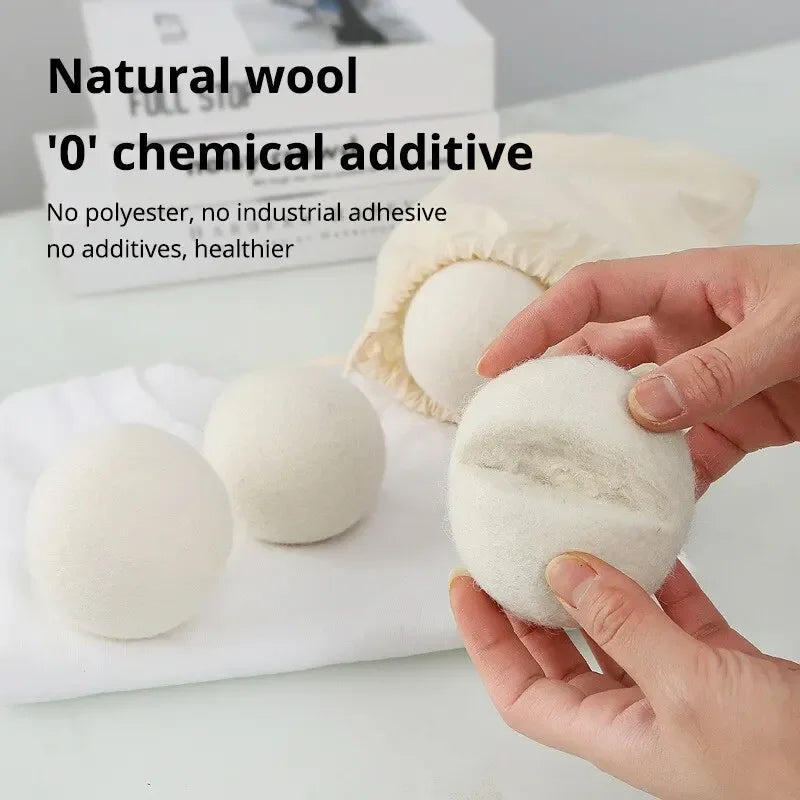 Nature Wool Dryer Balls Fabric Softener Ball for Sensitive Skin Reusable Softener Laundry Ball Home Washing Machine Accessories Zpaxo