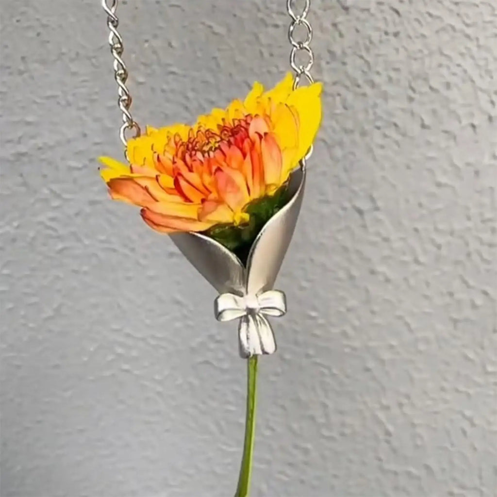 Ase Necklace Fashion Neck Jewelry Flower Bouquet Pendant Chain Girls