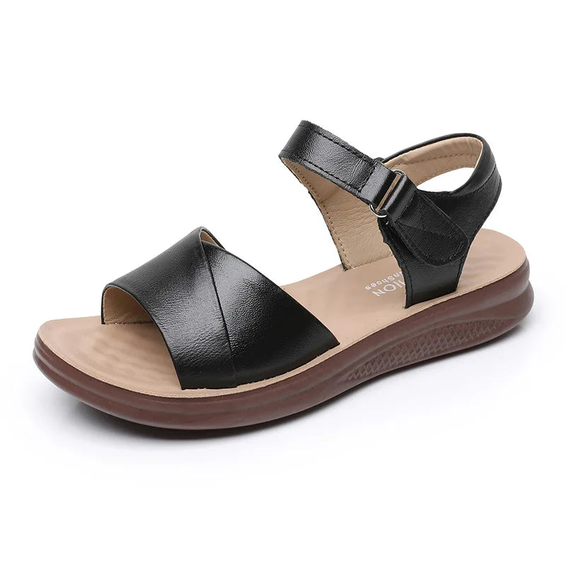 White Leather Wedge Sandals Women Crisscross Strap Adjustable Ankle Zpaxo 1286 Black 35 China Mainland