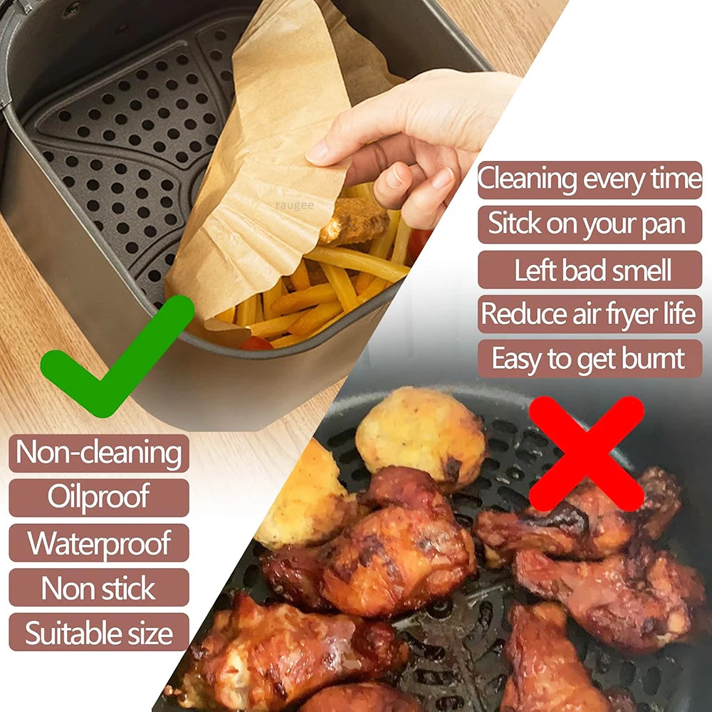 Air Fryer Disposable Baking Paper Non-stick Mat Square Parchment
