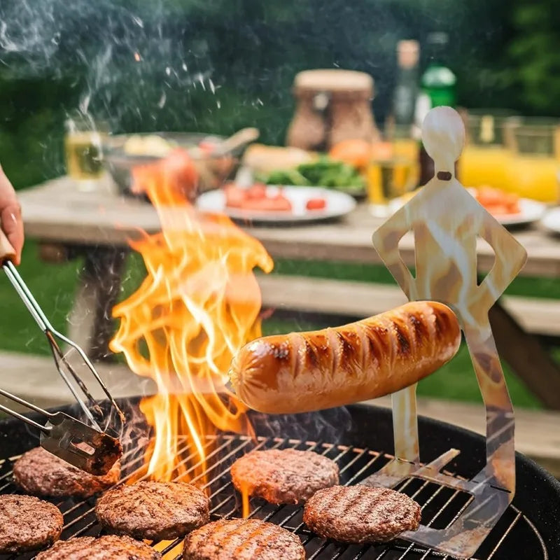 Stainless Steel Hot Dog Holder – Funny Sausage Grill Rack for BBQ
