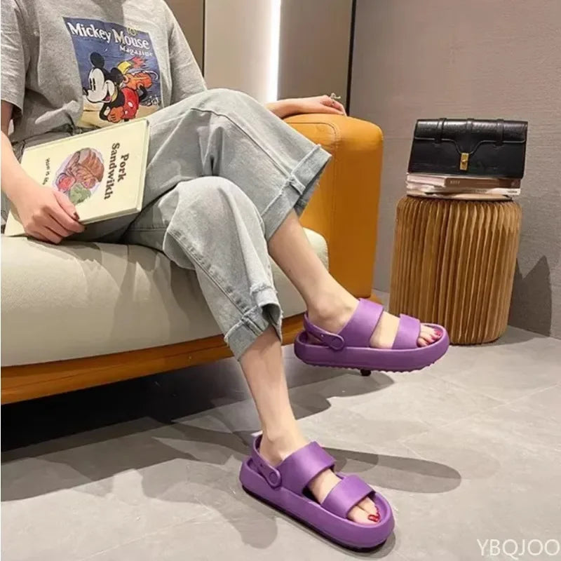 Outdoor Women Breathable Casual Home Slippers Snaps Non-slip Platform