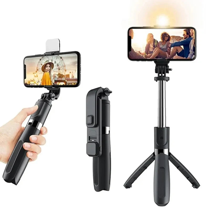Bluetooth Selfie Stick Mobile Phone Holder Retractable Portable Multifunctional Mini Tripod with Wireless Remote Shutter 740mm Zpaxo