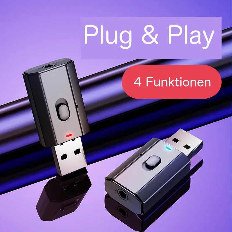 Bluetooth 2in1 5 0 Sender Receiver Wireless USB Aux Cable Audio