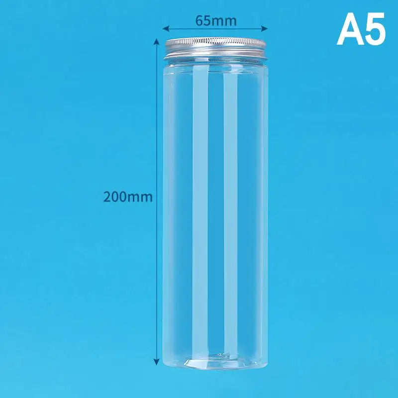 Aluminum Packing Bottle PET Clear Empty Seal Circular Bucket Storage Zpaxo A5