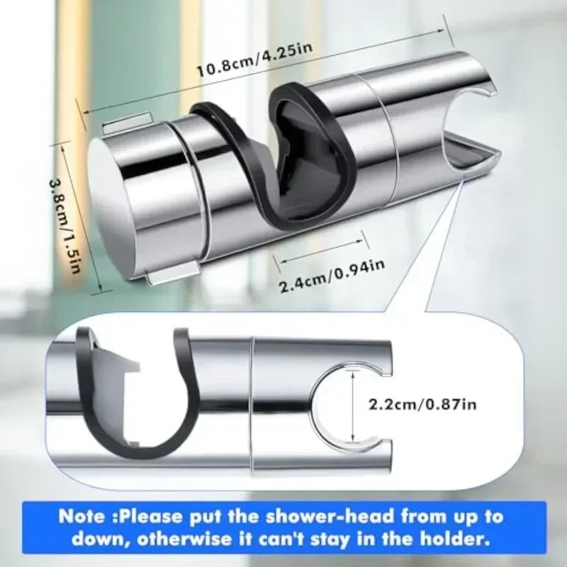 1pc Universal Shower Head Holder Adjustable 18~25mm ABS Chrome Shower Rail Holder Bathroom Accessories Shower Mounting Brackets Zpaxo