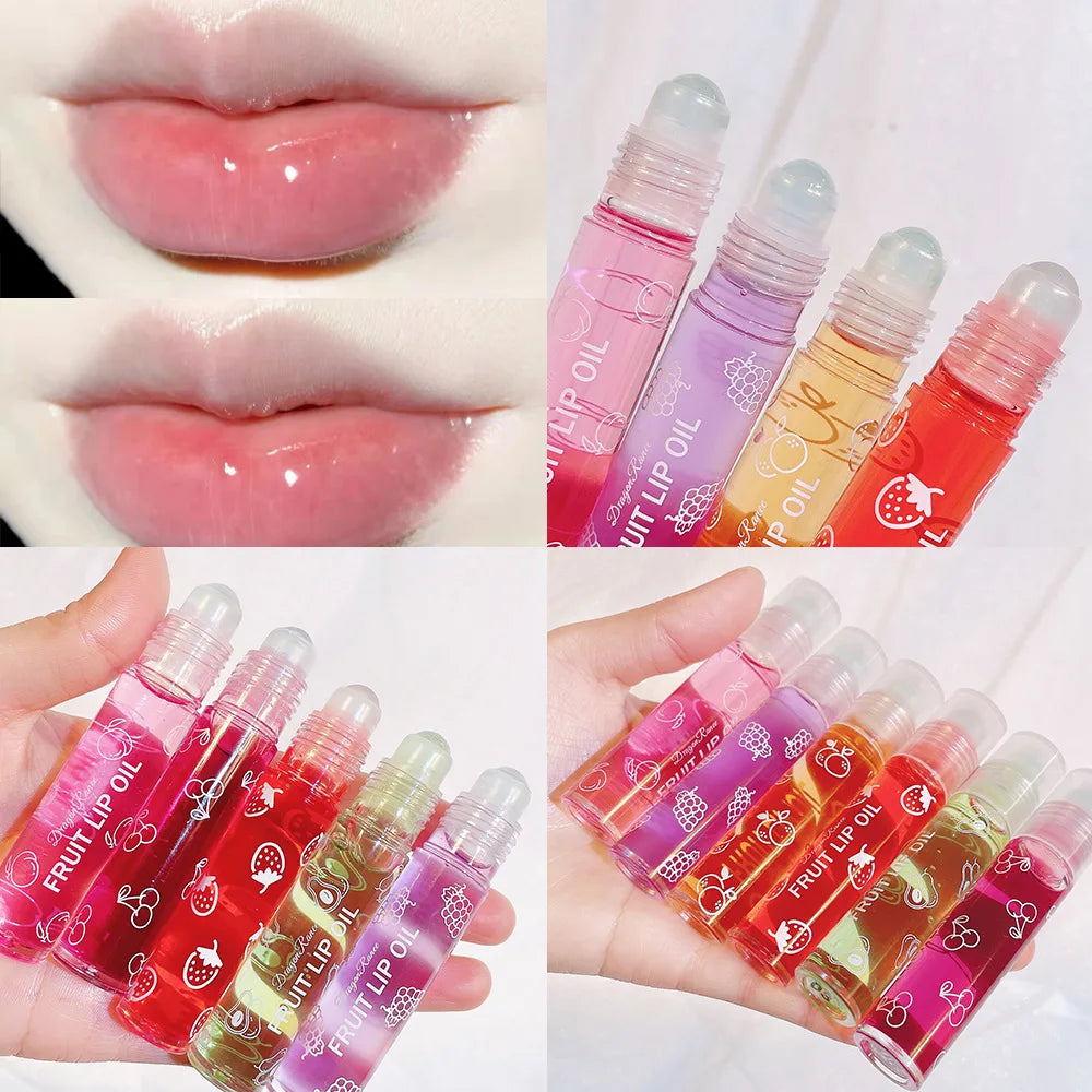 Hydrating Lip Oil Roller Gloss Moisturizing Nourishing Lip Balm Transparent Colorless Fruit Avocado Lip Care Zpaxo