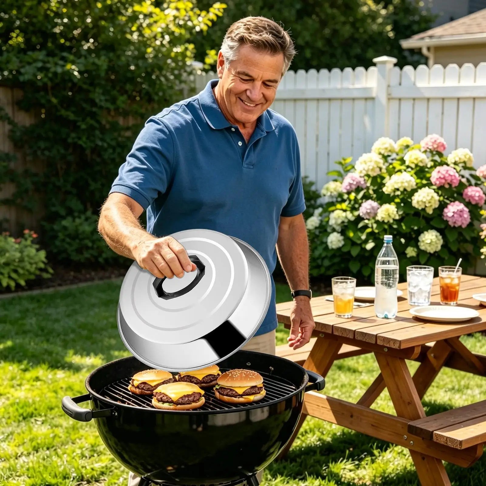 Griddle Basting Cover Dome Stainless Steel Cheese Melting Cap BBQ