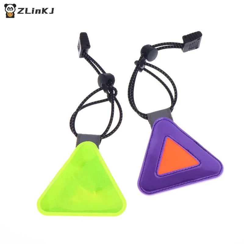 ▶Bike Triangle Reflective Signs Safety Warning Pendant Night Riding Reflective Patch Portable Multi Functional Reflective Label Zpaxo