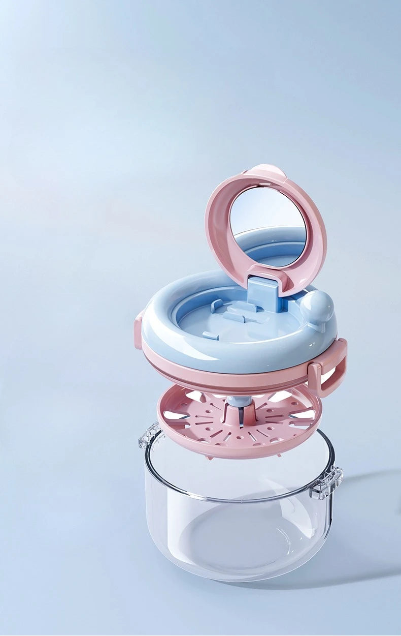 Dopamine 2-in-1 Hand cranked Toothpaste Cleaner with Mirror Child Orthodontic Retainer Denture Storage Box Zpaxo