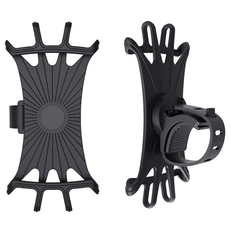 Universal Shockproof Elastic Silicone Mount Phone Holder Stand Riding Cycling Moto Bicycle MTB Bike Phone GPS Support Bracket Zpaxo black