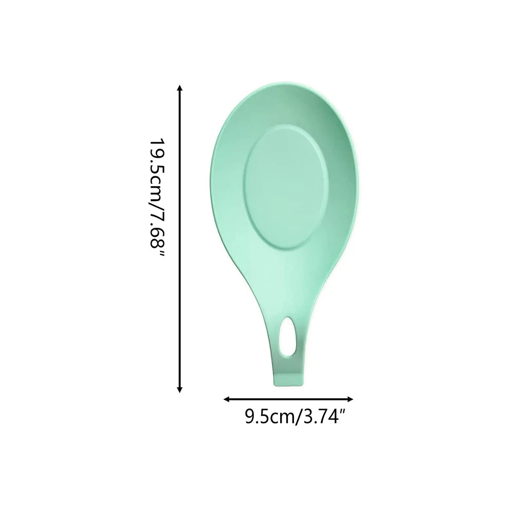 Silicone Spoon Rest Spatula Holder Heat Resistant Utensil Placemat Tray Kitchen Tools Zpaxo lake blue