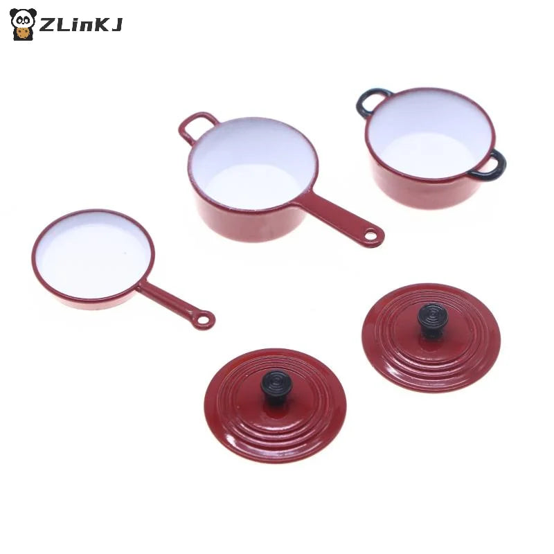 Miniature Cookware Cooking Dollhouse Accessories 1 12 Alloy Enamel Zpaxo