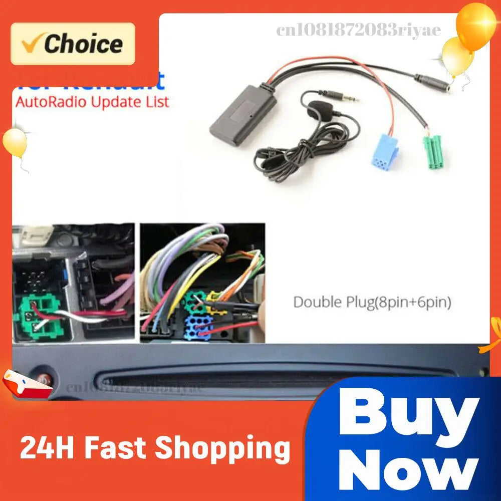 Car Bluetooth-compatible Module AUX Audio MP3 Music Adapter MIC Radio