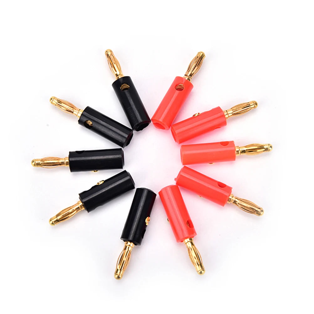 Lot Audio Speaker Screw Banana Gold Plate Plug Connector Black Red