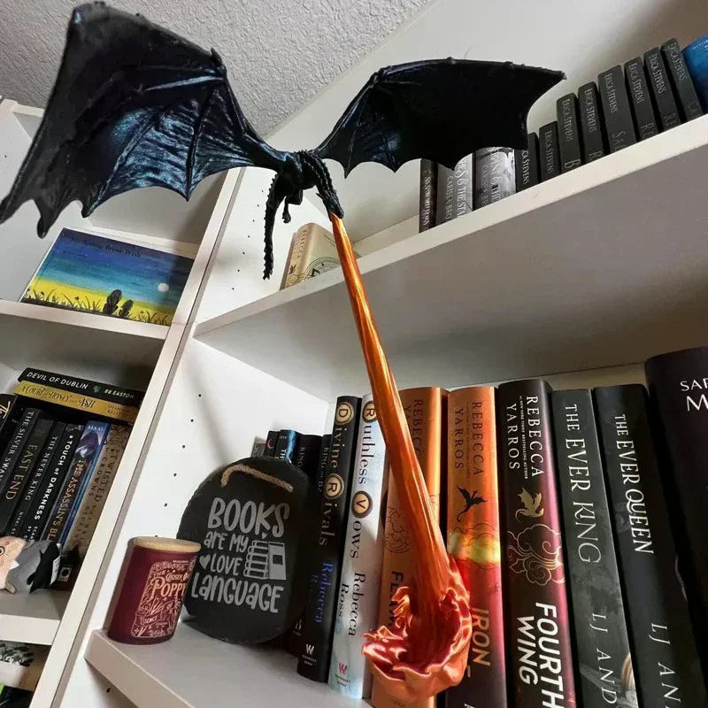 Creative Funny Spray Fire Dragon Bookshelf Ornament Halloween Zpaxo