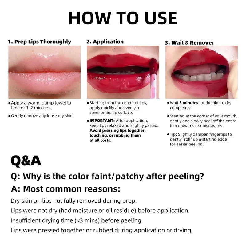 Tear-Off Lip Liner Peel-Off Lip Liner Matte Smudge-Free Hook & Loop Lip Pencil Makeup Pencil 3 Color Zpaxo
