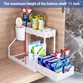 2-Tier Pull-Out Under Sink Organizer | Space-Saving Cabinet Under Sink Organizer Zpaxo White 2PCS