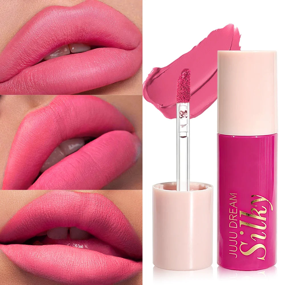 Long-lasting Silky Matte Lipstick Pink Nude Lip Tint Waterproof Gloss Zpaxo
