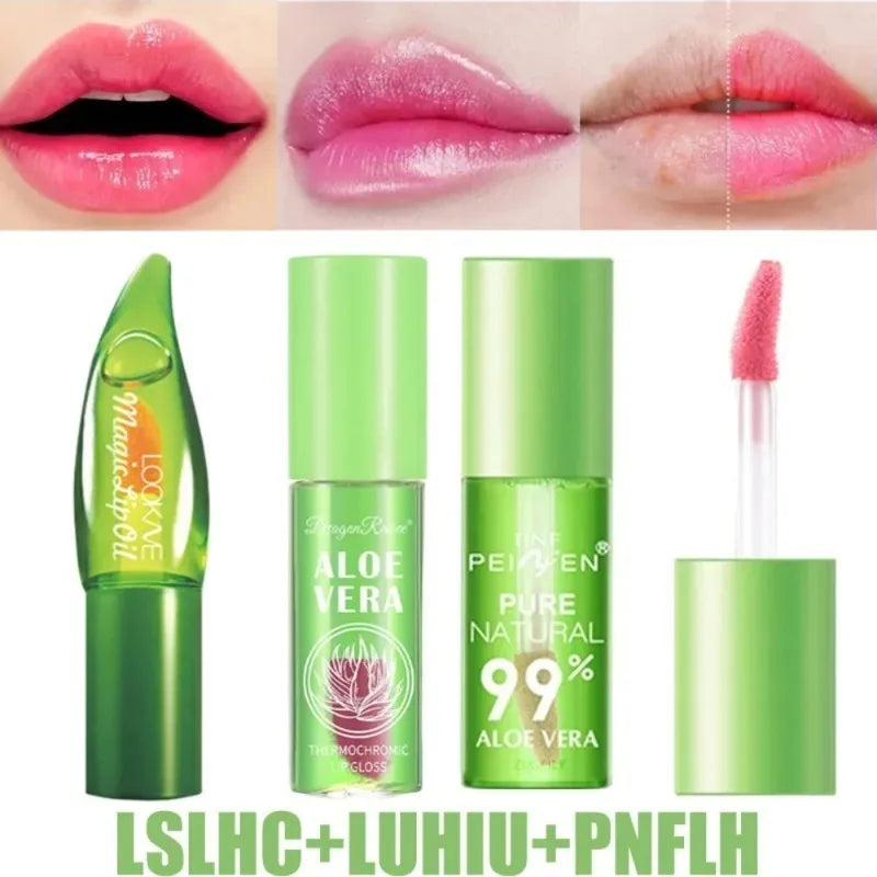 Aloe Vera Moisturizing Lipstick Natural Lasting Temperature Changing