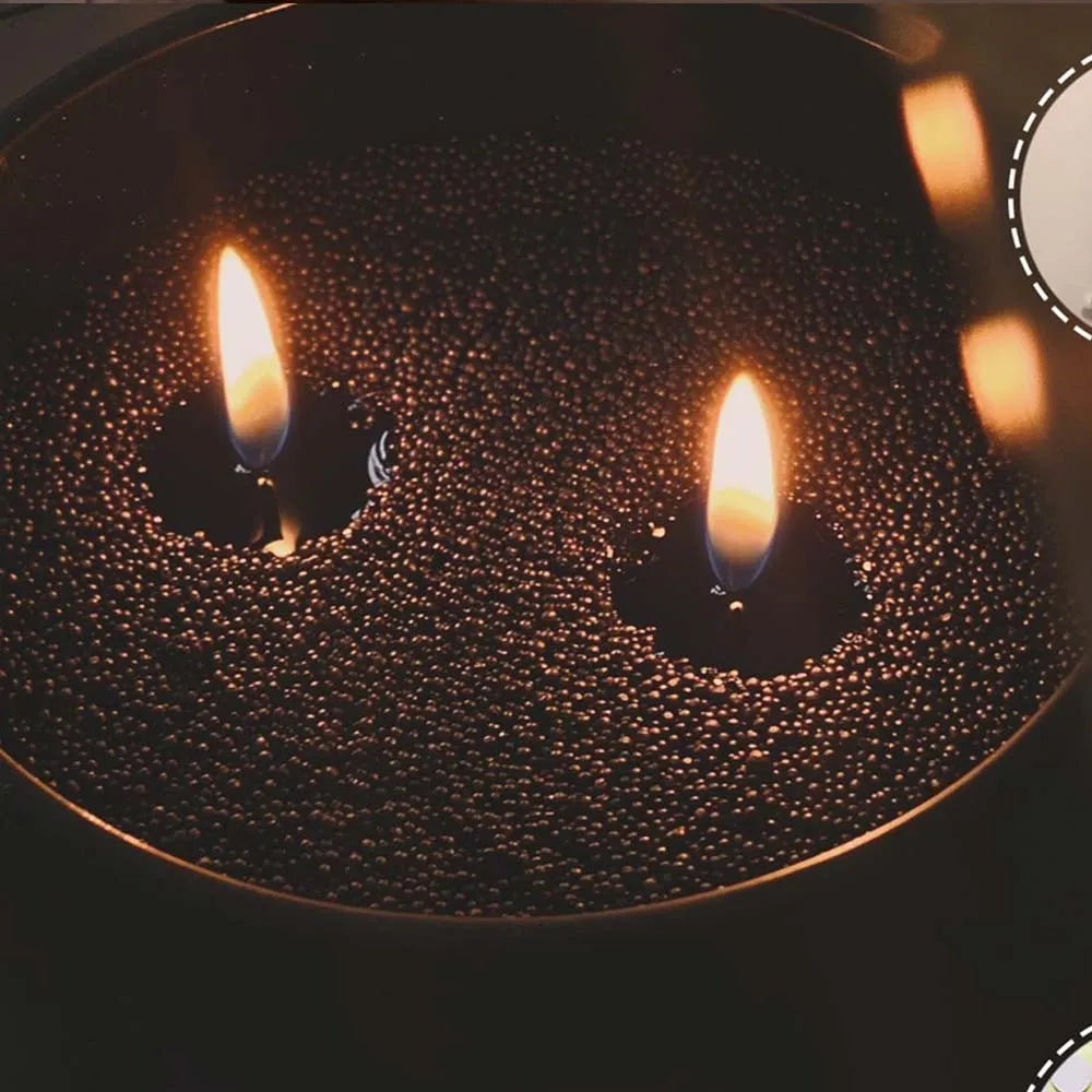 200G Black Sand Beaded Wax Candle Making Kit DIY Pearled Candle Candle Making 10PCS Wicks 2PCS Centering Devices 40 Stickers Dot Zpaxo
