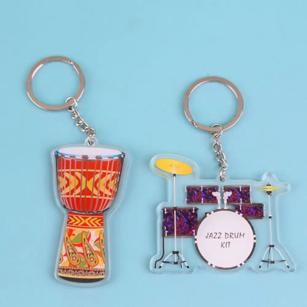 Ukulele Guitar Acrylic Keychain VIOLIN Clarinet Guitar Model Pendant Cello Saxophone Electric Guitar Model Keyring Zpaxo