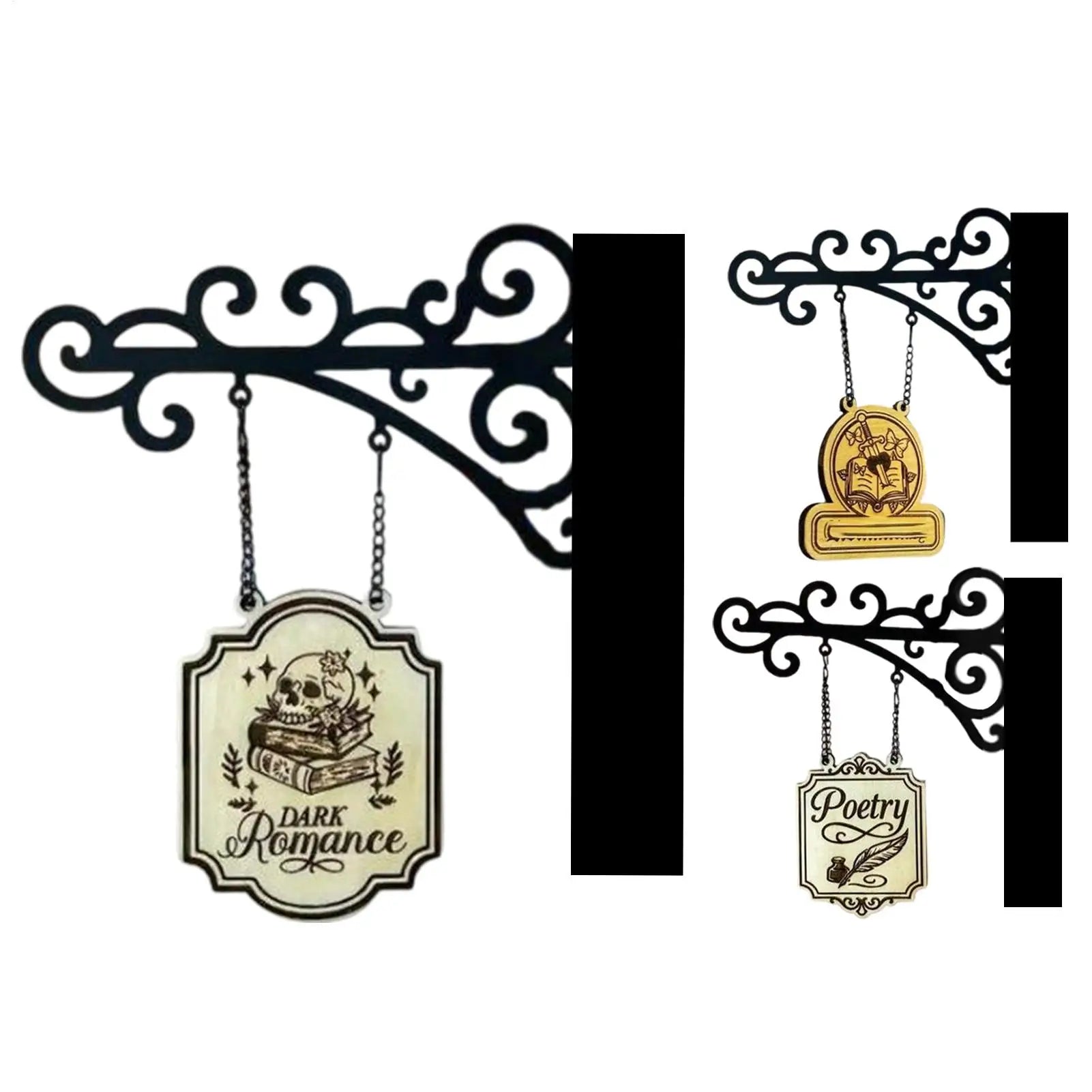 Book Decor Shelf Lover Hangable Sign Accessories Bookworm Reader Wall