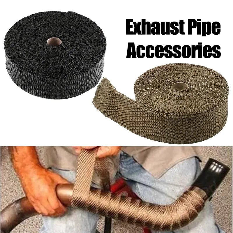5 M 10 Rolls Fiberglass Insulating Tape Motorcycle Exhaust Pipe