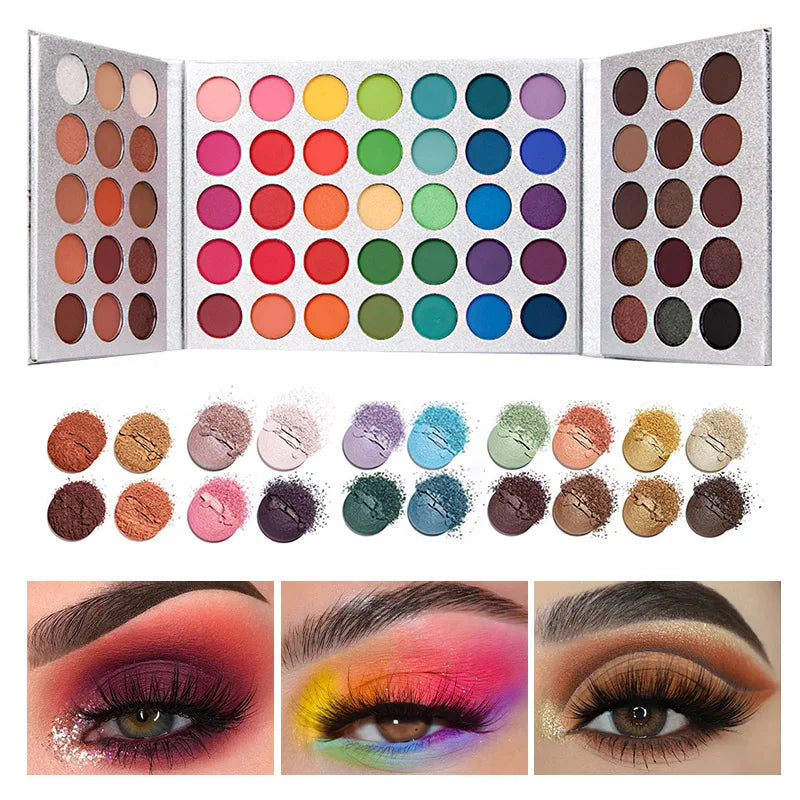 65-Color Eyeshadow Palette Makeup-high Pigmented Eye Make Up Tool Zpaxo 65 silver colors