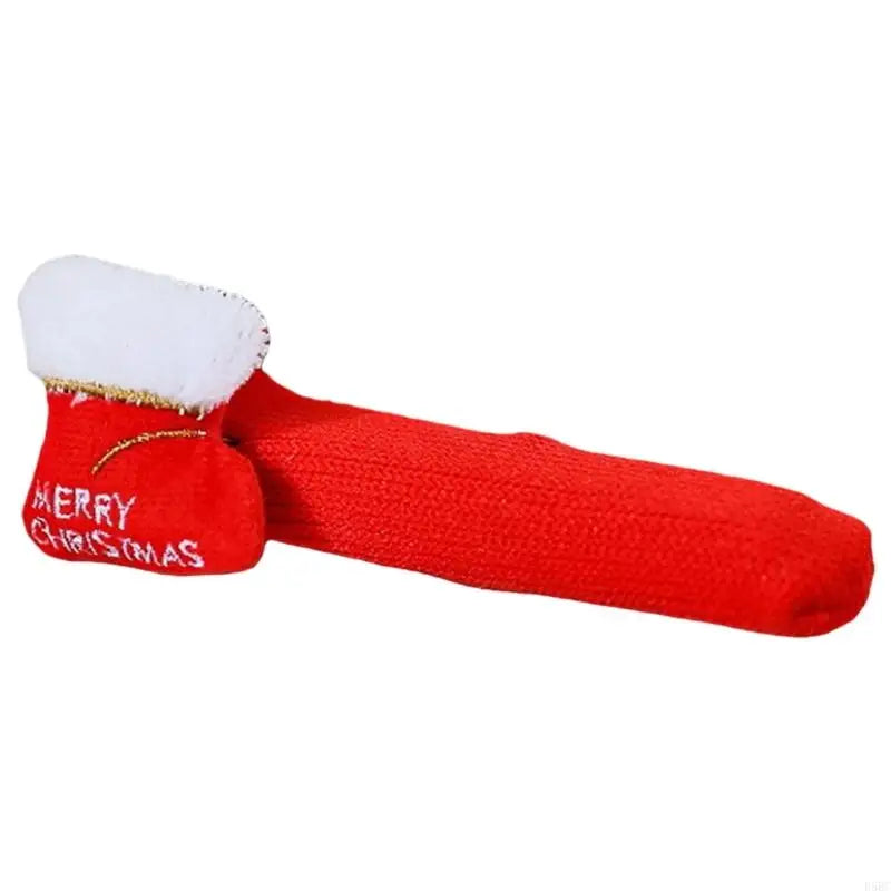 Holiday Season Door Handle Cover Santa Design Durable Fabric Quick