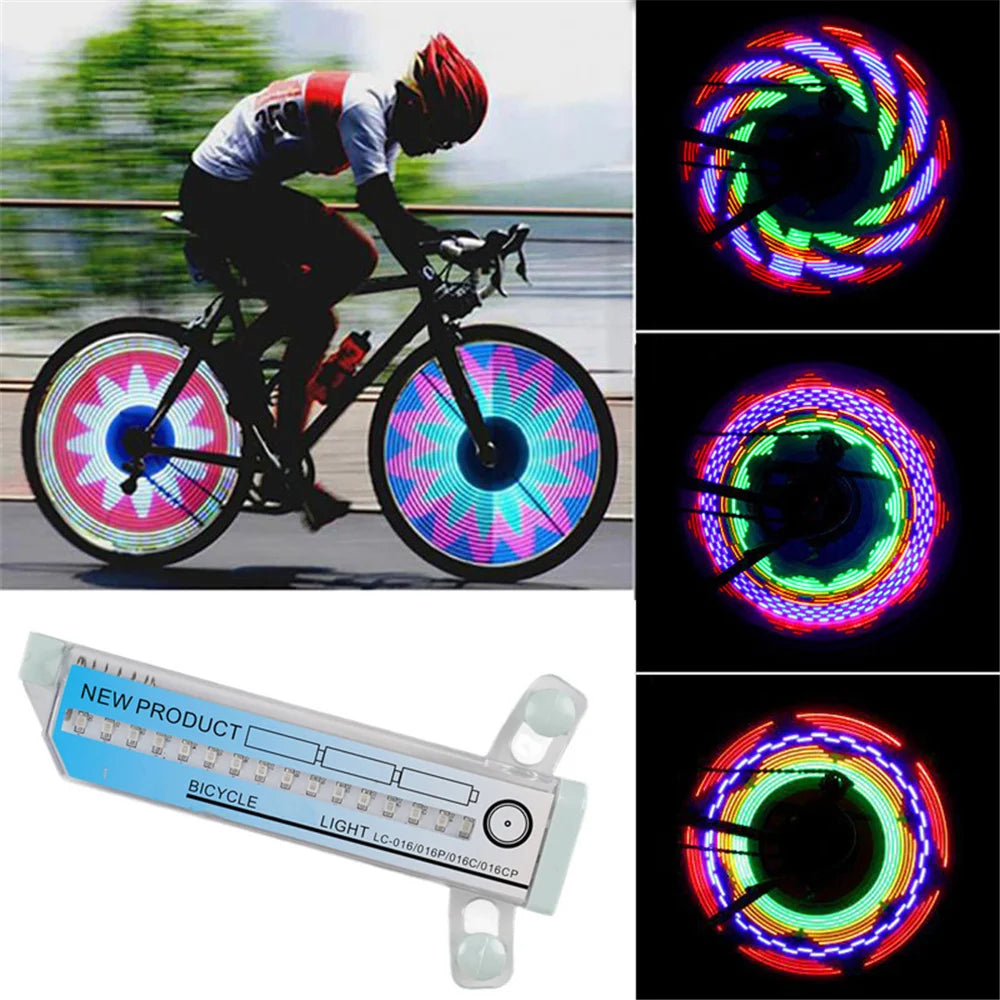 Bike Wheel Light Waterproof Bicycle Spoke Light Safety Tire Light 30 Different Patterns Change Without Battery Bike Accessories Zpaxo