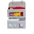 5/4/2-Shelf Hanging Storage Organizer - Behind Door, Anti-Tilt, 5 Large Capacity Pockets, Suitable for Bedroom, Bathroom Zpaxo 2 grids grey