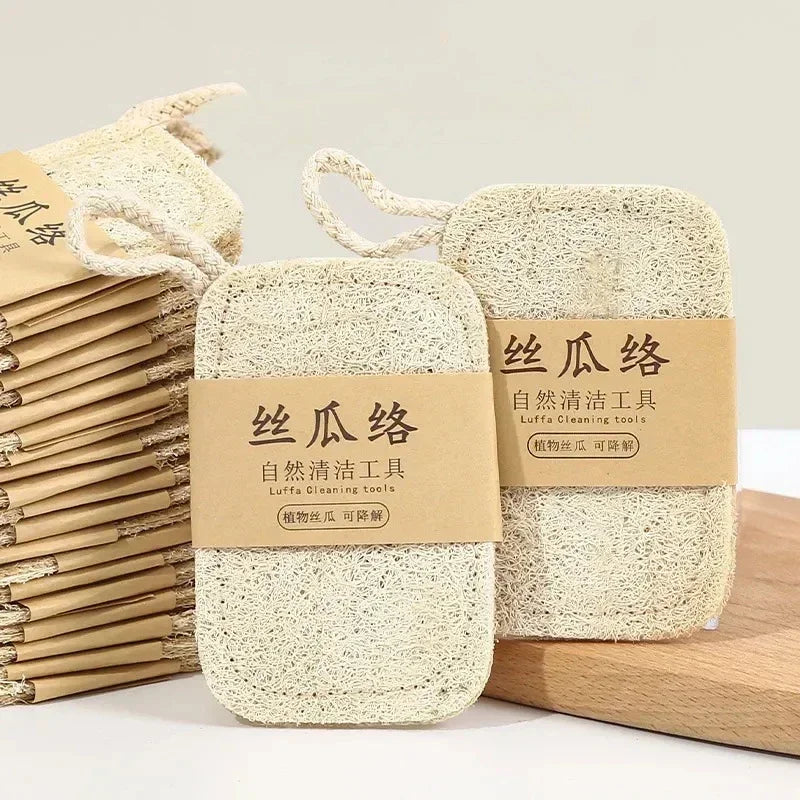 2026 Hot 10PCS Loofah Dish Towel Does Not Hurt The Pan Sponge, Oil Stain Removing Cloth, Silk Gourd Pulp Pan Brush Zpaxo