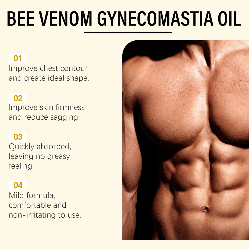 Bee Venom Men's Chest Firming Massage Oil – Contouring 10ml Chest Firming Body Oil Zpaxo