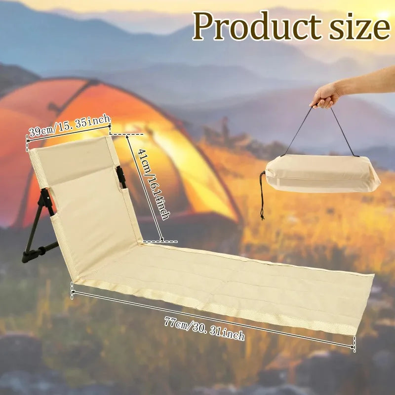 Outdoor Foldable Camping Chair Oxford Cloth Floor Garden Park Single