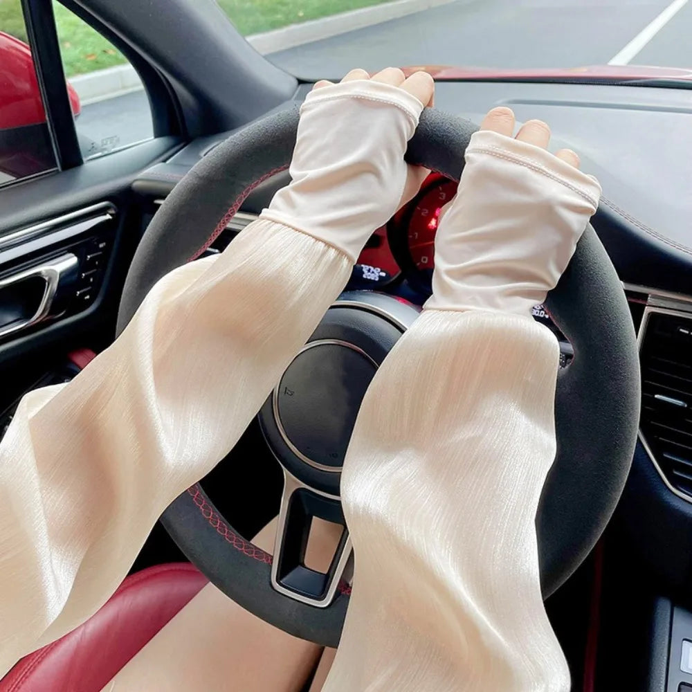 Fashion Summer Sun-protective Sleeves Anti-UV Outdoor Arm Cuff Cover Ice Silk Arm Sleeves Women Men Zpaxo