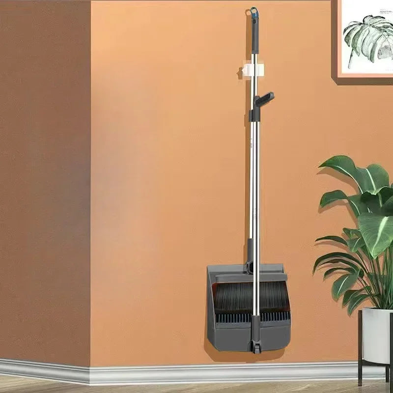 Broom & Dustpan Set – Foldable Sweeping Brush with Dustpan Broom & Dustpan Set Zpaxo Rotating gray