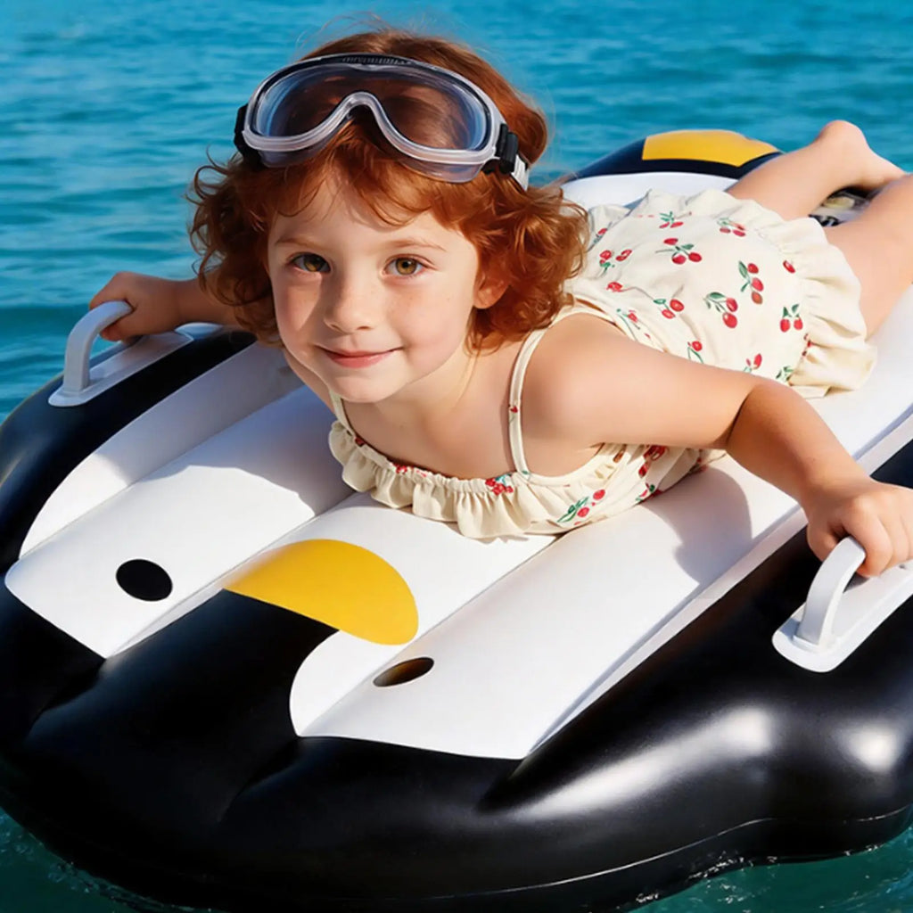 Inflatable Surf Boards For Kids Penguin Water Slides With Handle Portable Inflatable Floating Board Toy For Boys Girls Outdoor Zpaxo