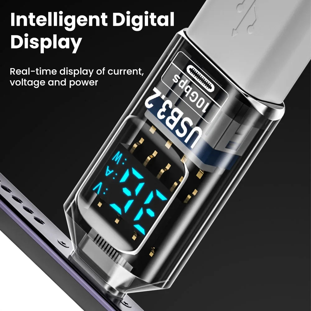 USB C Adapter 60W PD Fast Charging 10Gbps Data Transfer LED Digital Zpaxo
